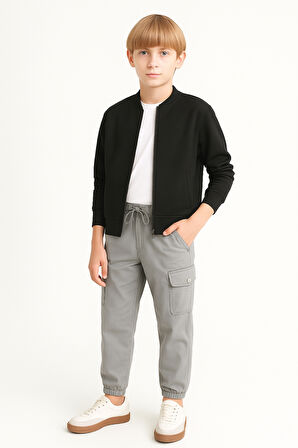 Erkek Çocuk Komando Cepli Beli Lastikli Okul Pantolonu AK1000-1-2