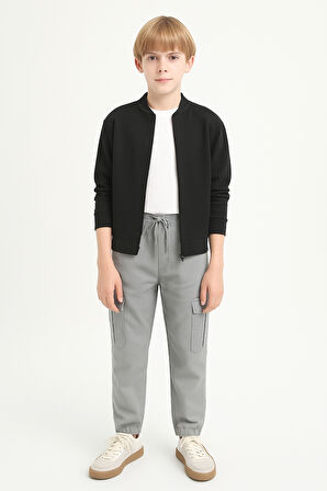 Erkek Çocuk Komando Cepli Beli Lastikli Okul Pantolonu AK1000-1-2