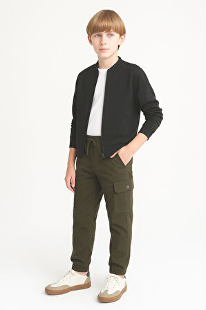 Erkek Çocuk Komando Cepli Beli Lastikli Okul Pantolonu AK1000-1-2