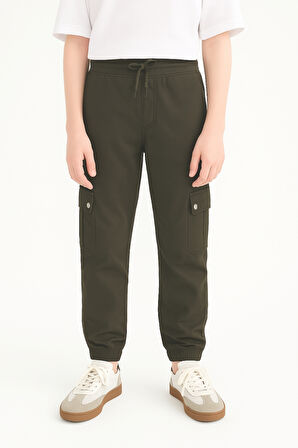 Erkek Çocuk Komando Cepli Beli Lastikli Okul Pantolonu AK1000-1-2