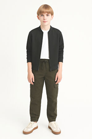 Erkek Çocuk Komando Cepli Beli Lastikli Okul Pantolonu AK1000-1-2