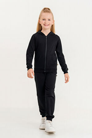 Kız - Erkek Çocuk Basic Fermuarlı Okul Eşofman Takımı Ak0785