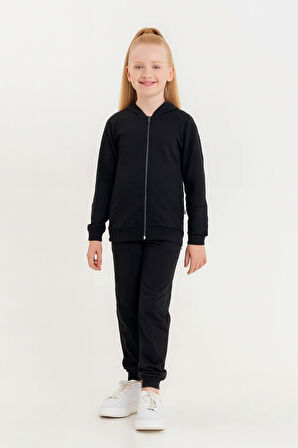 Kız - Erkek Çocuk Basic Fermuarlı Okul Eşofman Takımı Ak0785