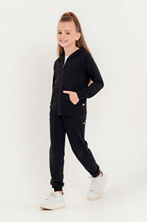 Kız - Erkek Çocuk Basic Fermuarlı Okul Eşofman Takımı Ak0785