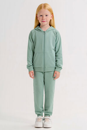 Kız - Erkek Çocuk Basic Fermuarlı Okul Eşofman Takımı Ak0785