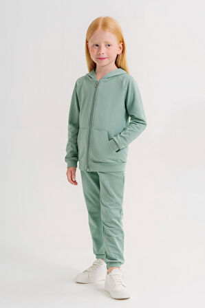 Kız - Erkek Çocuk Basic Fermuarlı Okul Eşofman Takımı Ak0785