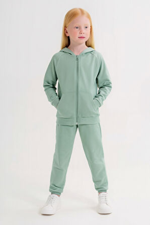 Kız - Erkek Çocuk Basic Fermuarlı Okul Eşofman Takımı Ak0785