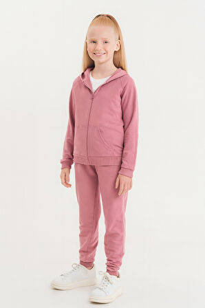 Kız - Erkek Çocuk Basic Fermuarlı Okul Eşofman Takımı Ak0785