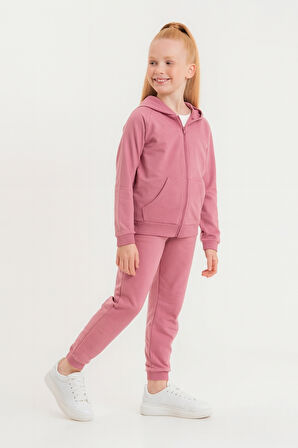 Kız - Erkek Çocuk Basic Fermuarlı Okul Eşofman Takımı Ak0785