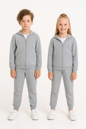 Kız - Erkek Çocuk Basic Fermuarlı Okul Eşofman Takımı Ak0785
