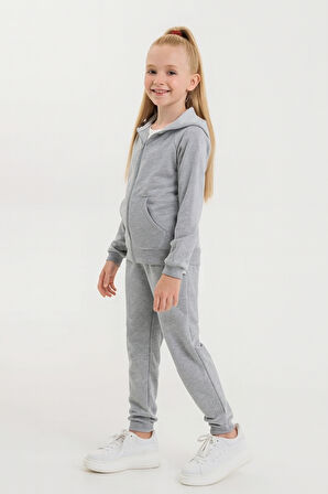 Kız - Erkek Çocuk Basic Fermuarlı Okul Eşofman Takımı Ak0785