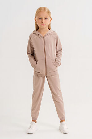 Kız - Erkek Çocuk Basic Fermuarlı Okul Eşofman Takımı Ak0785