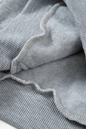 Kız - Erkek Çocuk Basic Fermuarlı Kalın 3 İplik Kışlık Okul Sweat Ak1815