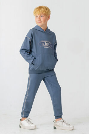 Erkek Çocuk New York  Baskılı Alt Üst Eşofman Takımı Ak7886