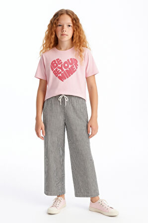 Kız Çocuk Basic Waffle Kumaş Suyolu Mevsimlik Tek Alt Ak2515-1