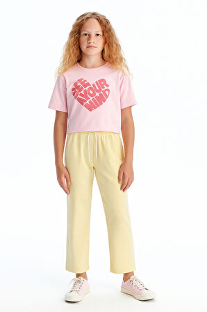 Kız Çocuk Basic Waffle Kumaş Suyolu Mevsimlik Tek Alt Ak2515-1