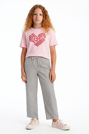 Kız Çocuk Basic Waffle Kumaş Suyolu Mevsimlik Tek Alt Ak2515-1