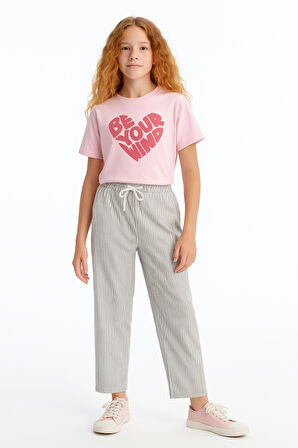 Kız Çocuk Basic Waffle Kumaş Suyolu Mevsimlik Tek Alt Ak2515-1