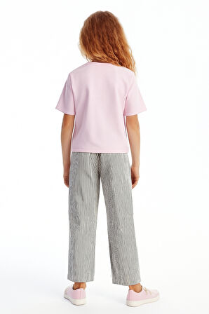 Kız Çocuk Basic Waffle Kumaş Suyolu Mevsimlik Tek Alt Ak2515-1