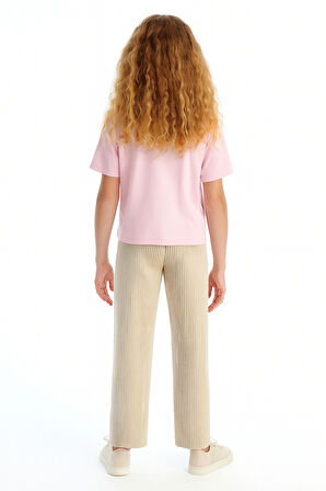 Kız Çocuk Basic Waffle Kumaş Suyolu Mevsimlik Tek Alt Ak2515-1