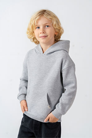 Erkek Çocuk Basic Kalın 3 İplik Kışlık Okul Sweat Ak5315