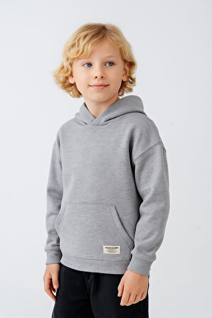 Erkek Çocuk Basic Kalın 3 İplik Kışlık Okul Sweat Ak5315