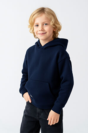 Erkek Çocuk Basic Kalın 3 İplik Kışlık Okul Sweat Ak5315