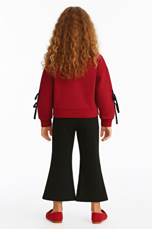 Kız Çocuk Kolları Fiyonklu Alt Üst Takım Ak13563