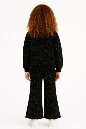 Kız Çocuk Küçük Taş İşlemeli Alt Üst Takım Ak13595