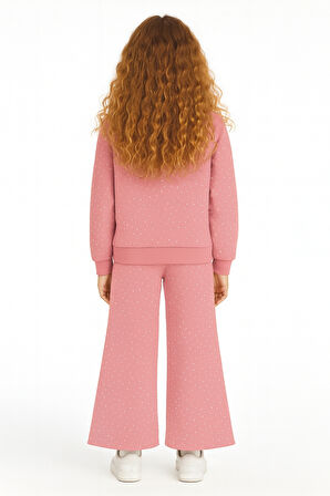 Kız Çocuk Küçük Taş İşlemeli Alt Üst Takım Ak13595