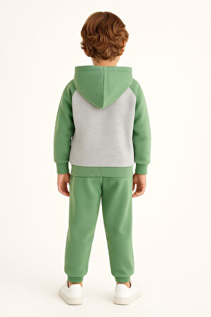 Erkek Çocuk Explore Baskılı 3 İplik Kalın Kışlık Alt Üst Takım Ak13539