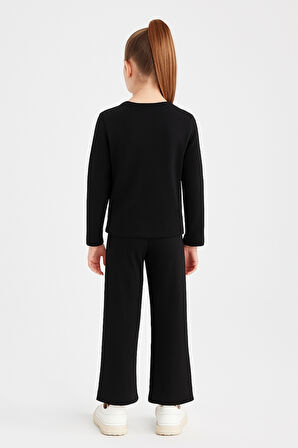 Kız Çocuk Waffle Kumaş Fiyonk Detaylı Alt Üst Takım Ak13586