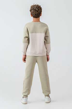 Erkek Çocuk Brooklyn Skat Clup Baskılı 3 İplik Kalın Kışlık Eşofman Takımı Ak4228