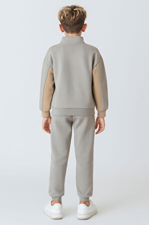 Erkek Çocuk Brooklyn Stay Strong Baskılı 3 İplik Kalın Kışlık Eşofman Takımı Ak4225