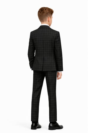 Erkek Çocuk Slim Fit Dokulu Çizgili Klasik Takım Elbise Ak197-198