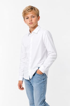 Erkek Çocuk Modern Kesim Basic Günlük ve Şık Gömlek