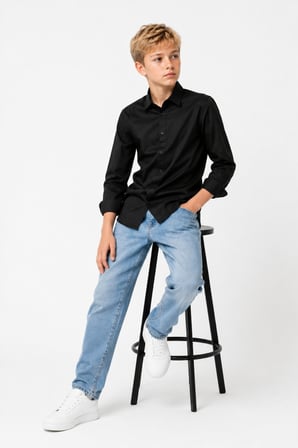 Erkek Çocuk Modern Kesim Basic Günlük ve Şık Gömlek