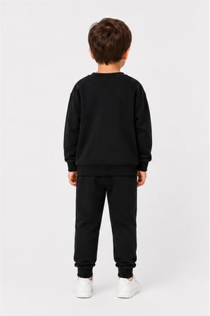 Erkek Çocuk Kaykay Baskılı Sweatshirt Eşofman Altı 2’li Takım 1-4 Yaş Ak115