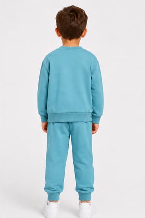 Erkek Çocuk Kaykay Baskılı Sweatshirt Eşofman Altı 2’li Takım 1-4 Yaş Ak115