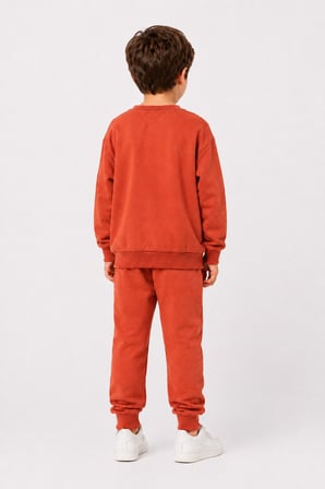 Erkek Çocuk Kaykay Baskılı Sweatshirt Eşofman Altı 2’li Takım 1-4 Yaş Ak115