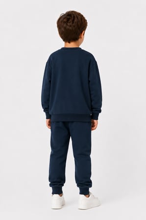 Erkek Çocuk Kaykay Baskılı Sweatshirt Eşofman Altı 2’li Takım 1-4 Yaş Ak115