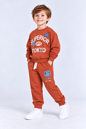 Erkek Çocuk Superior Tokyo Baskılı 2 li Eşofman Takımı Günlük Pamuklu Alt Üst Set Ak116