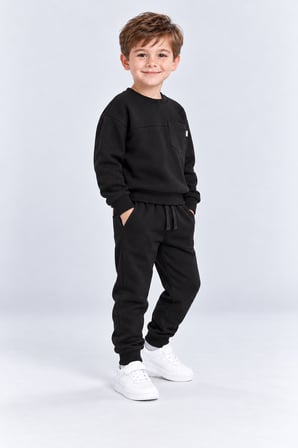 Erkek Çocuk Cepli Sweatshirt ve Jogger Eşofman Altı 2’li Takım Günlük Rahat Çocuk Eşofman Seti Ak125