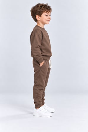Erkek Çocuk Cepli Sweatshirt ve Jogger Eşofman Altı 2’li Takım Günlük Rahat Çocuk Eşofman Seti Ak125