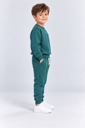 Erkek Çocuk Cepli Sweatshirt ve Jogger Eşofman Altı 2’li Takım Günlük Rahat Çocuk Eşofman Seti Ak125