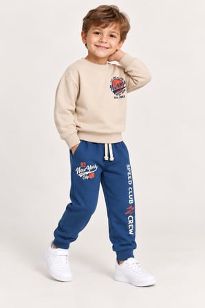 Erkek Çocuk Basketbol Baskılı 2’li Eşofman Takımı Sweatshirt ve Alt Takım Çok Renkli Ak118