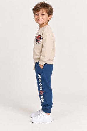 Erkek Çocuk Basketbol Baskılı 2’li Eşofman Takımı Sweatshirt ve Alt Takım Çok Renkli Ak118