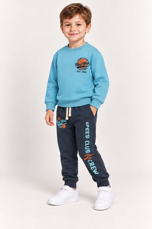 Erkek Çocuk Basketbol Baskılı 2’li Eşofman Takımı Sweatshirt ve Alt Takım Çok Renkli Ak118