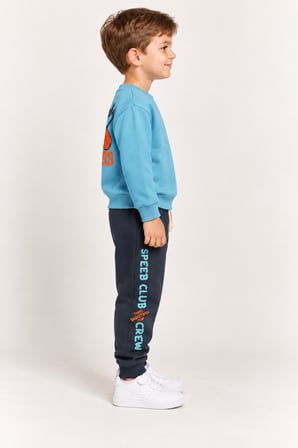 Erkek Çocuk Basketbol Baskılı 2’li Eşofman Takımı Sweatshirt ve Alt Takım Çok Renkli Ak118