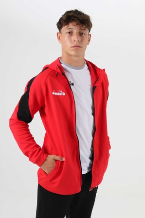 Diadora Satürn Kamp Eşofmanı Kapşonlu Tek Üst Kırmızı